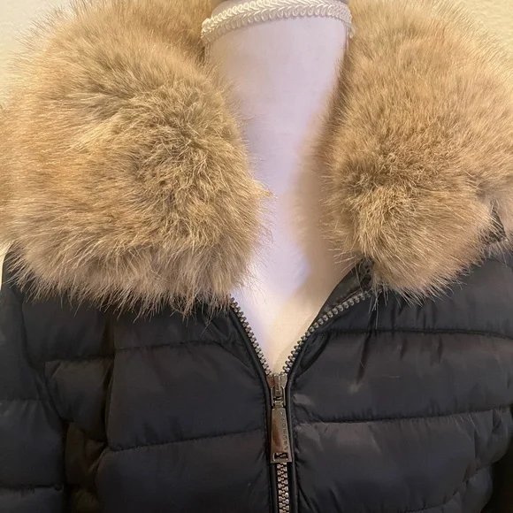 ❌SOLD❌Laundry By Shelli Segal DARK Navy Blue Puffer Coat with Faux Fur Collar - Picture 3 of 10